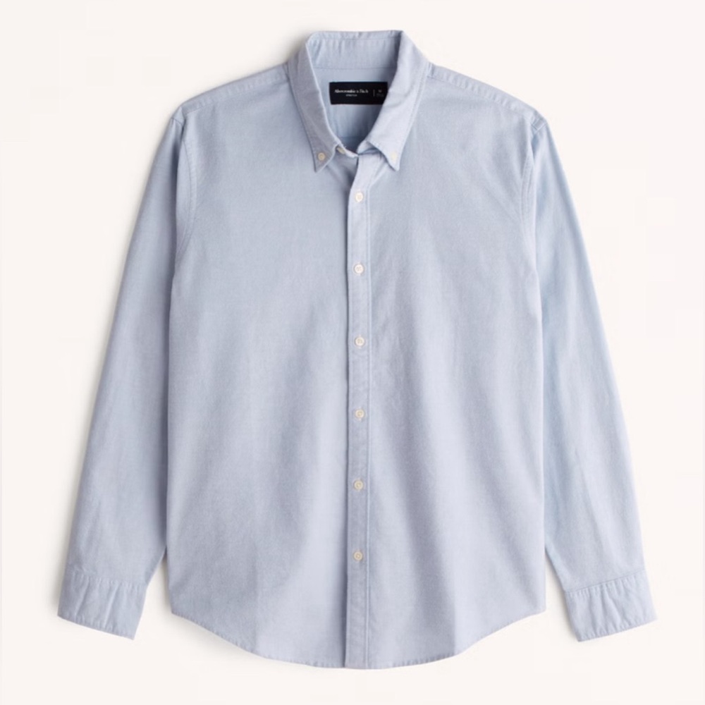 NWT Abercrombie & Fitch Men’s Oxford Shirt, Light Blue, size Large
